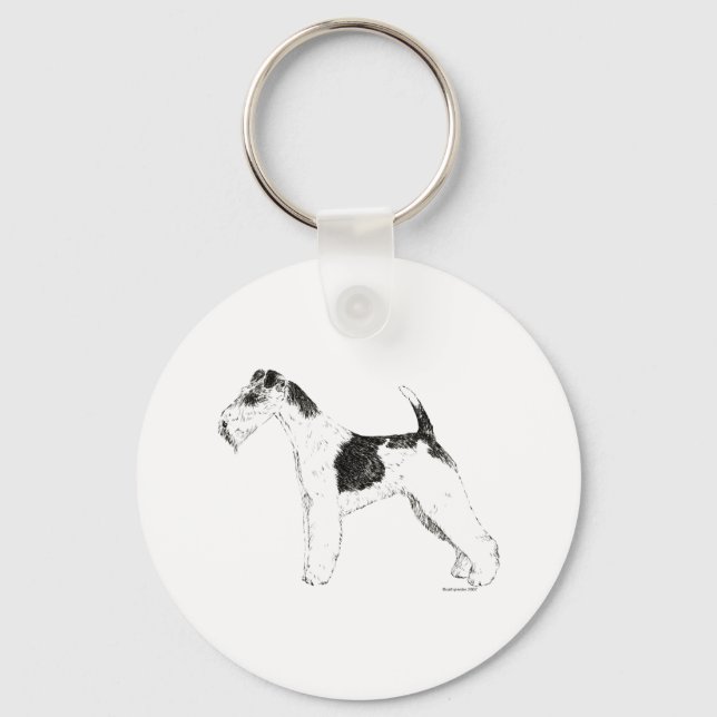 Wire Fox Terrier Nyckelring (Framsida)