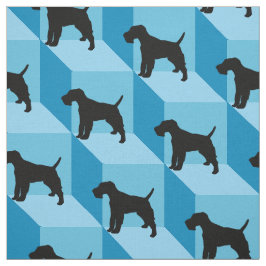 Wire Fox Terrier på Blue Cubes Tyg