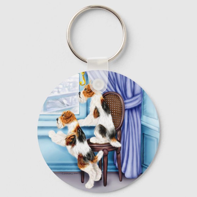 Wire Fox Terrier Parlor Pals Nyckelring (Framsida)