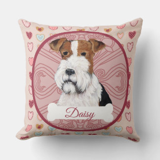 Wire Fox Terrier Personalize Valentine Pillow Kudde