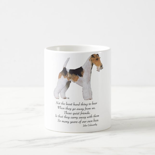 Wire Fox Terrier Rainbow Bridge Kaffemugg (Center)