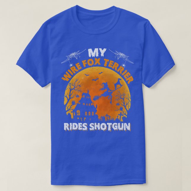 Wire Fox Terrier Ride Pistol Wire Fox Terrier Hund T Shirt (Design framsida)