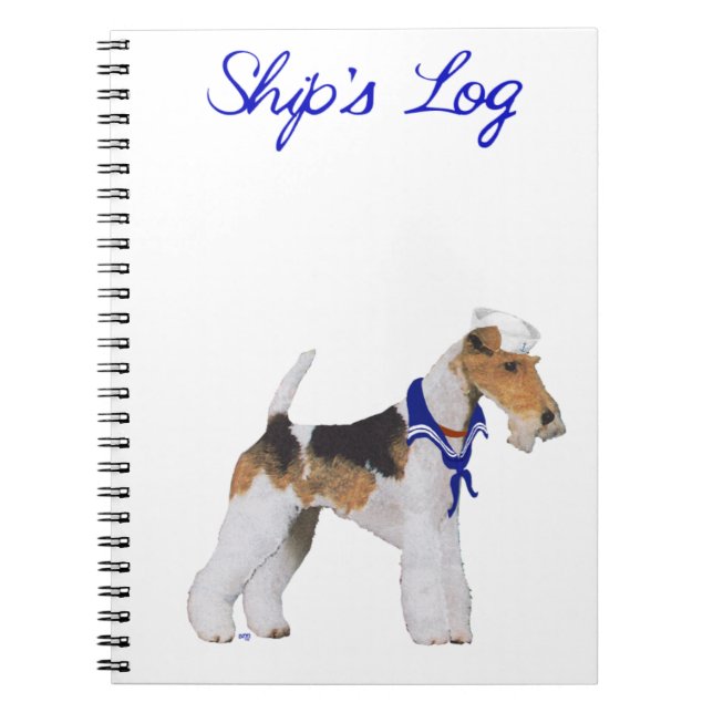 Wire Fox Terrier Sailor - bärbar dator Anteckningsbok Med Spiral (Framsidan)