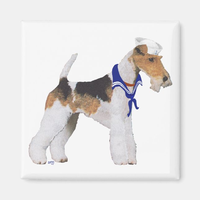 Wire Fox Terrier Sailor Magnet (Framsidan)