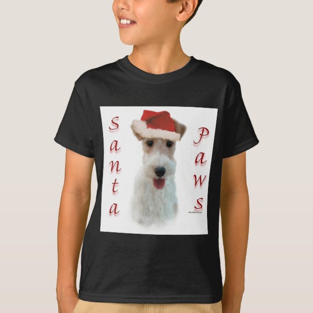 Wire Fox Terrier Santa Tassar T Shirt (Framsida)