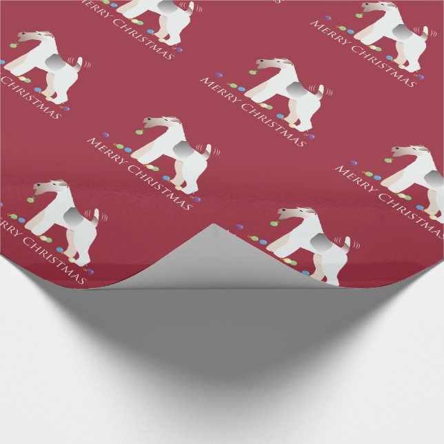 Wire Fox Terrier Silhouette juldesign Presentpapper (Hörn)