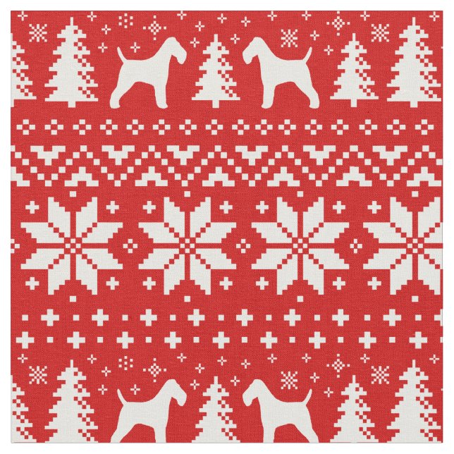 Wire Fox Terrier Silhouettes-Helgdag Tyg (Närbild)