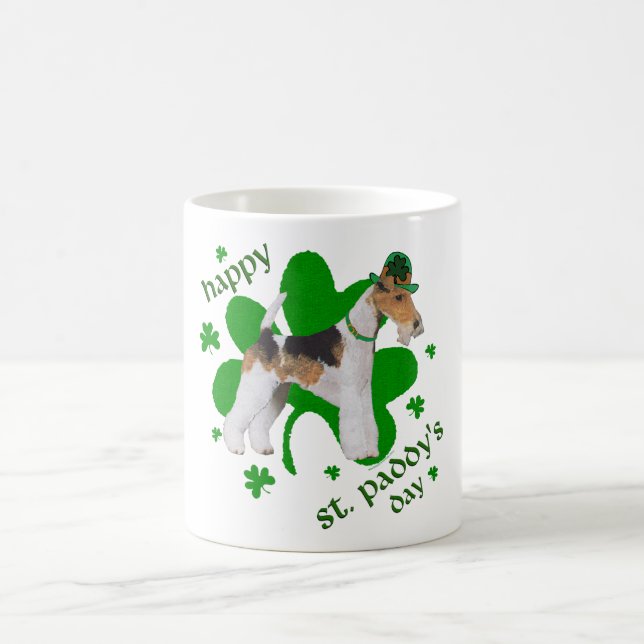 Wire Fox Terrier St Patricks Day blir Trådhårig Fo Kaffemugg (Center)