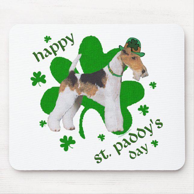 Wire Fox Terrier St Patricks Day Musmatta (Framsidan)