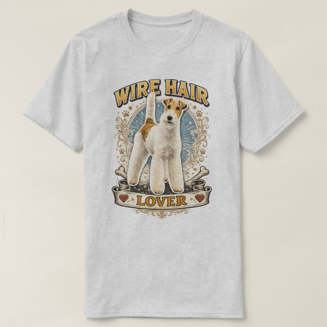 Wire Fox Terrier T Shirt (Design framsida)