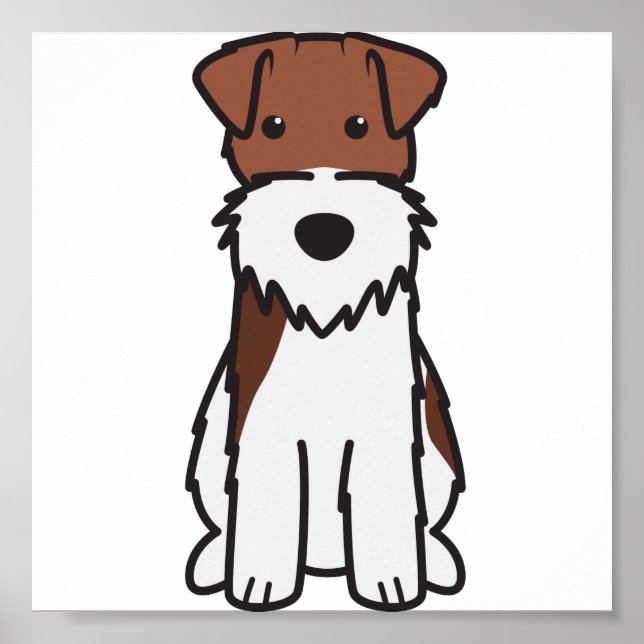 Wire Fox Terrier-Tecknad, Hund Poster (Framsidan)