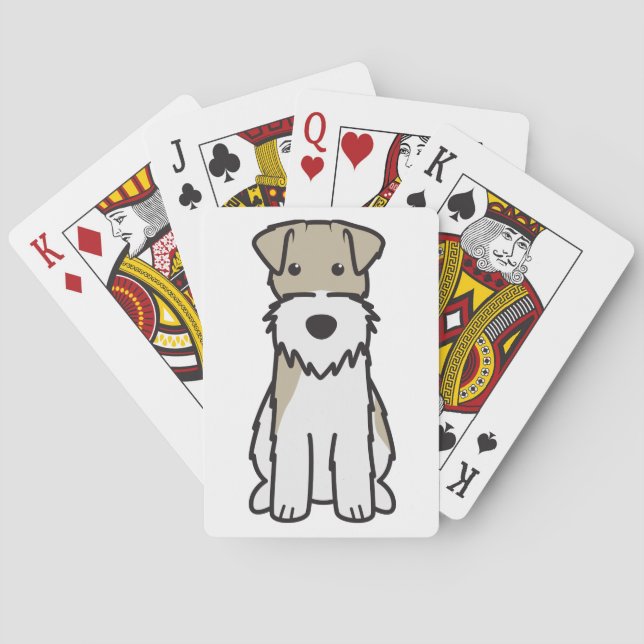 Wire Fox Terrier-Tecknad, Hund Spel Kort (Baksidan)