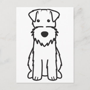 Wire Fox Terrier-Tecknad, Hund Vykort