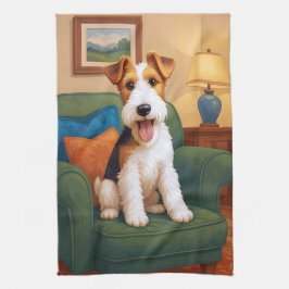 Wire Fox Terrier - This Seat's Taken Kökshandduk