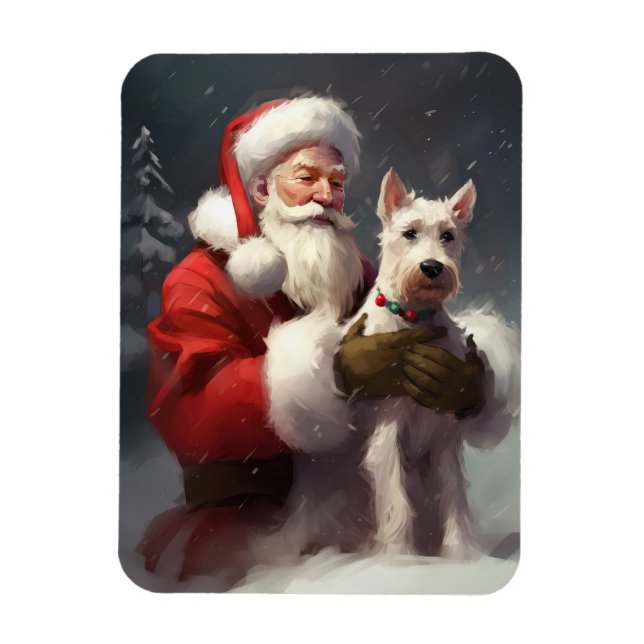 Wire Fox Terrier Tomte Julfirande Jul Magnet (Vertikal)