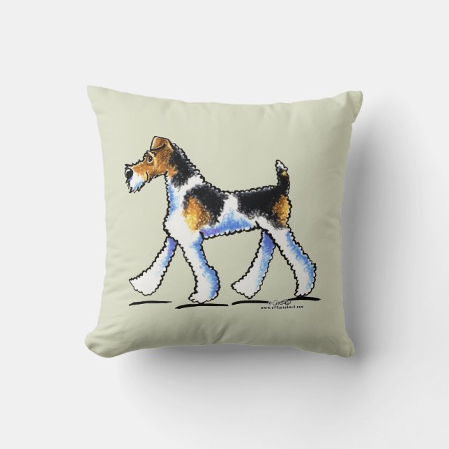 Wire Fox Terrier Trot Kudde (Framsida)