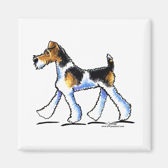 Wire Fox Terrier Trot Magnet (Framsidan)