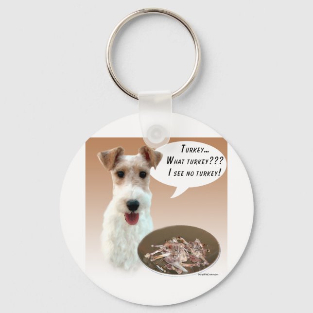 Wire Fox Terrier Turkiet Nyckelring (Framsida)
