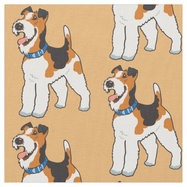 Wire Fox Terrier Tyg (Närbild)