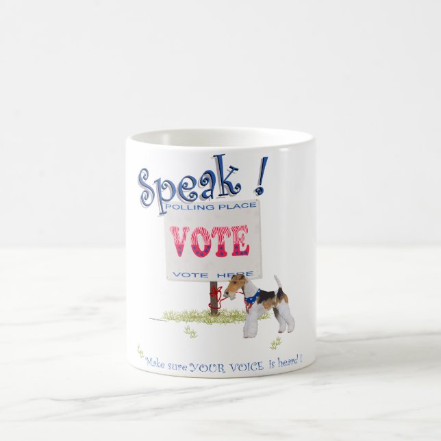 Wire Fox Terrier Voting Voice Kaffemugg (Center)