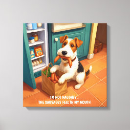 Wire Hair Fox Terrier - I'm Not Naughty Canvastryck