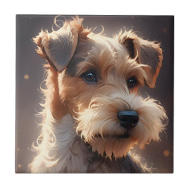 Wire Hair Fox Terrier Twilight Kakelplatta
