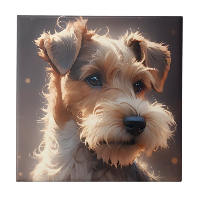 Wire Hair Fox Terrier Twilight Kakelplatta (Framsidan)