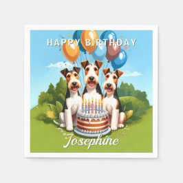 Wire Hair Fox Terriers Birthday Party Pappersservett