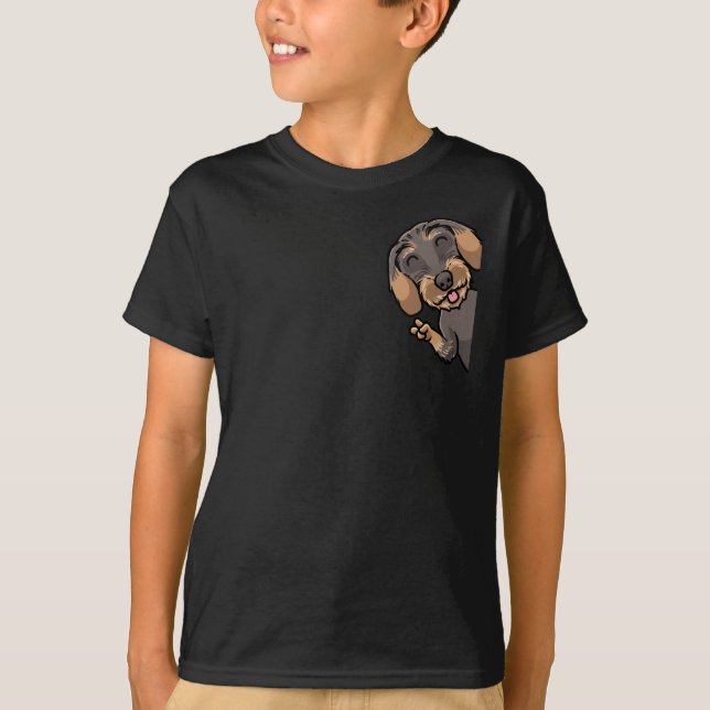 Wire-Haired Dachshund Dog T Shirt (Framsida)