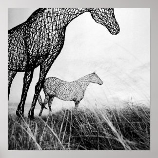 Wire Horses på Canvas av LLR Poster
