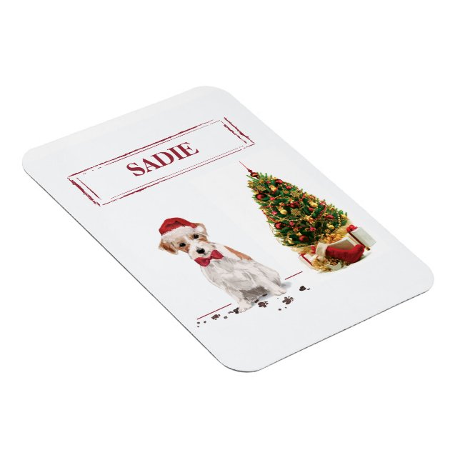 Wire Hred Jack Russell Hund från julen Magnet (Högersidan)