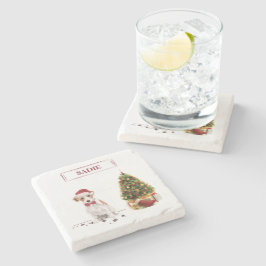 Wire Hred Jack Russell Hund från julen Stenunderlägg