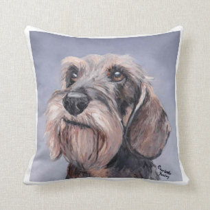 Wire Hved Dachshund Hund Hund Art Pillow Kudde