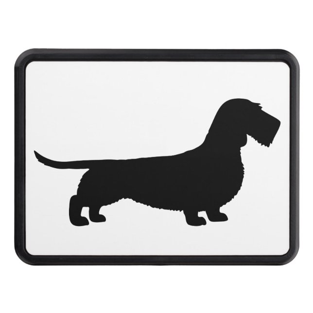 Wire Hved Dachshund Silhouette Dragkroksskydd (Framsidan)