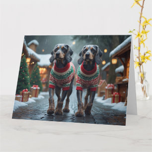 Wired Haired Pointing Griffon Hundar Jul Snö  Kort