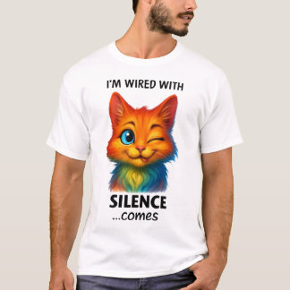 Wired With Silence Poetisk Citat Rolig T Shirt