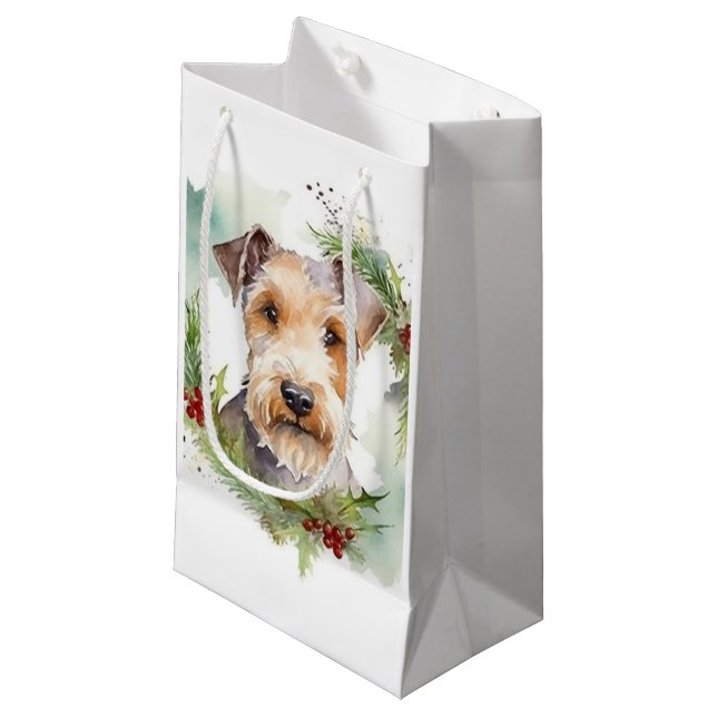 Wirefox Terrier God Jul Utandning Festive Valp (Framsidan Vinklad)