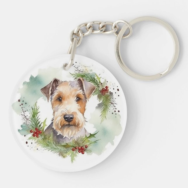 Wirefox Terrier God Jul Utandning Festive Valp (Baksidan)