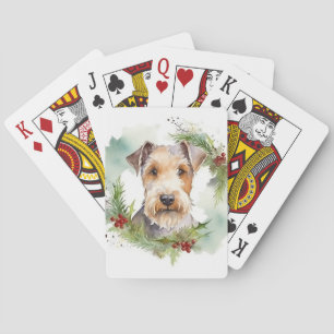 Wirefox Terrier God Jul Utandning Festive Valp Casinokort