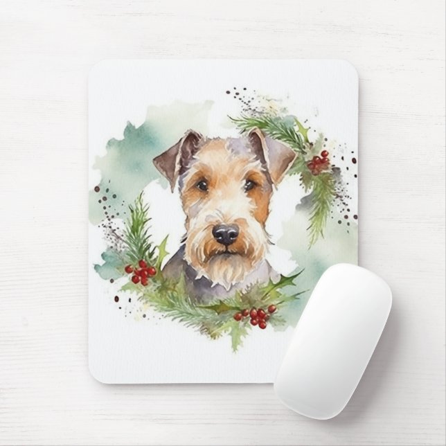 Wirefox Terrier God Jul Utandning Festive Valp Musmatta (Med mus)