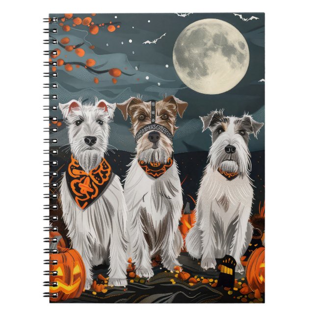 Wirefox Terrier Halloween Spooky Anteckningsbok (Framsidan)