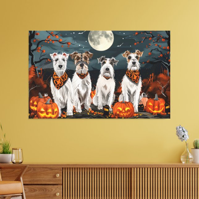 Wirefox Terrier Halloween Spooky Canvastryck (Insitu (Vardagsrum))
