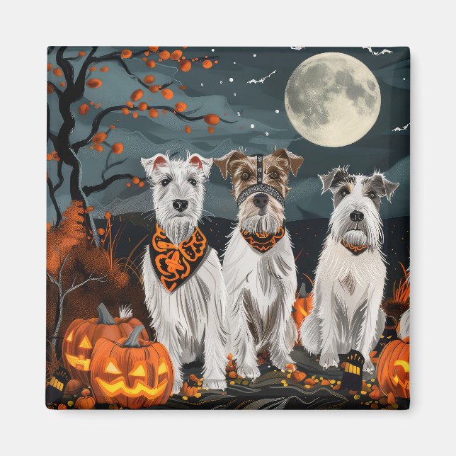 Wirefox Terrier Halloween Spooky Magnet (Framsidan)
