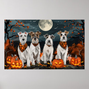 Wirefox Terrier Halloween Spooky Poster