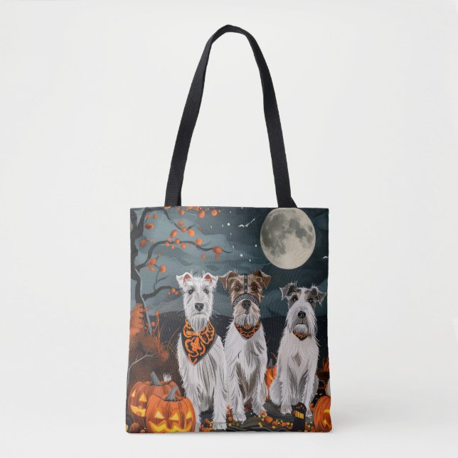 Wirefox Terrier Halloween Spooky Tygkasse (Framsida)