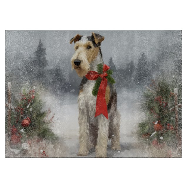 Wirefox Terrier Hund i Snö Jul (Framsidan)