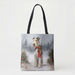Wirefox Terrier Hund i Snö-julen Tygkasse