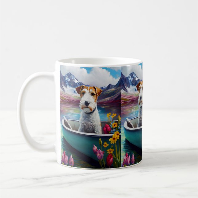 Wirefox Terrier på en Paddle: En Scenia Äventyr Kaffemugg (Vänster)