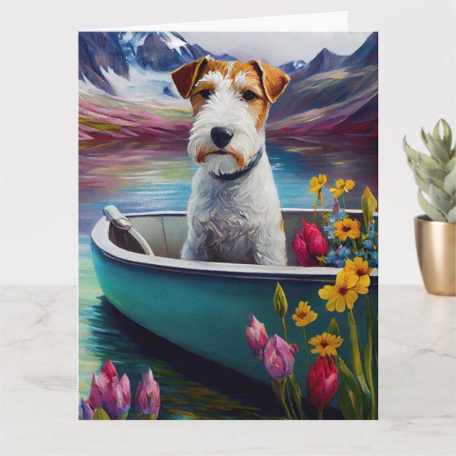 Wirefox Terrier på paddel: Ett naturskönt äventyr Kort (Liten växt)