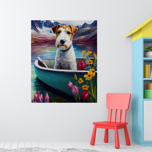 Wirefox Terrier på paddel: Ett naturskönt äventyr Poster (Barnkammare 1)